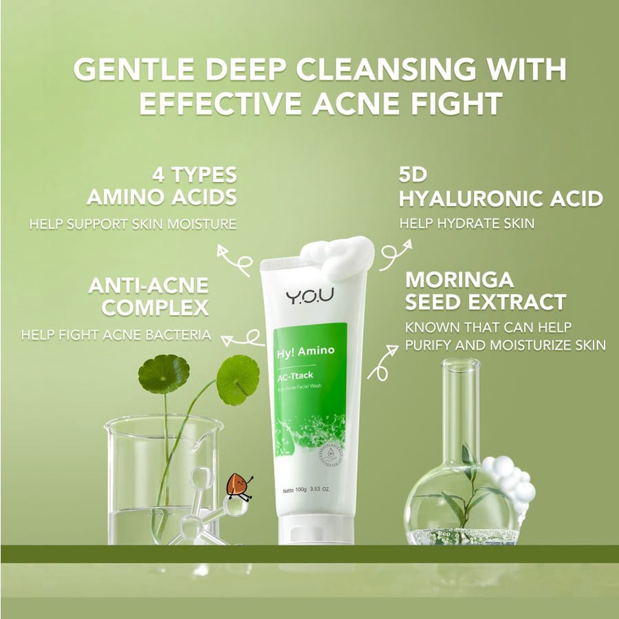 [TERMURAH] YOU Hy! Amino Facial Wash | Oil Control, Hydrating, Brightening, Anti-Acne