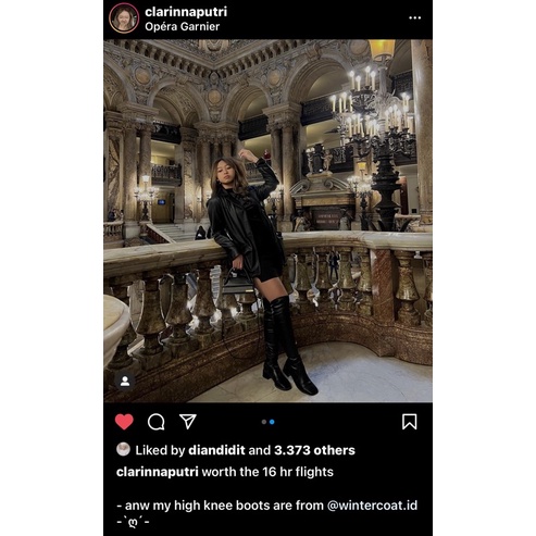 High knee boots leather Jolie kulit sepatu overknee panjang tinggi import fashion