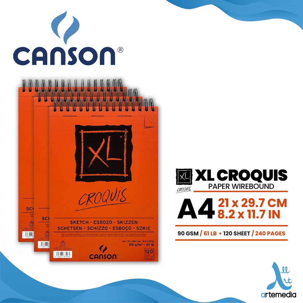 

Canson XL Croquis Paper A4 Sketchbook Wirebound Buku Sketsa Gambar