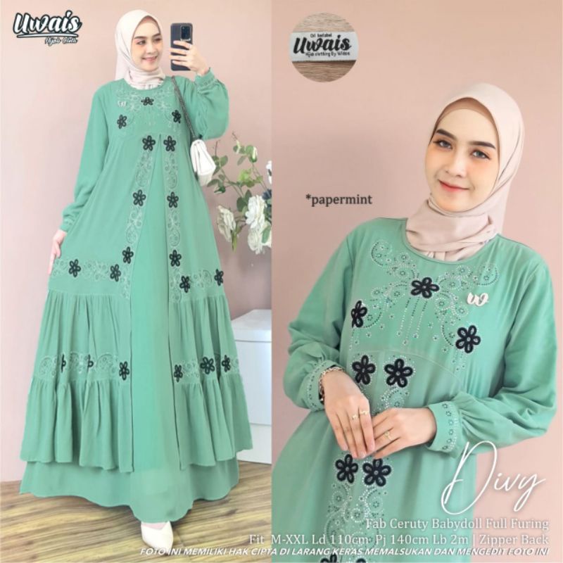 DIVY DRESS // ZANUBA ORI BY UWAIS Baju Gamis Dress Maxy Setelan Wanita Terbaru Motif Kekinian