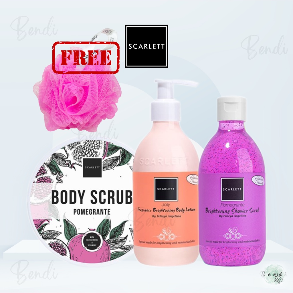 SCARLETT Paket Best Triple Pomegrante (Lulur Pomegrante + Body Lotion + Body Shower) 3 pcs