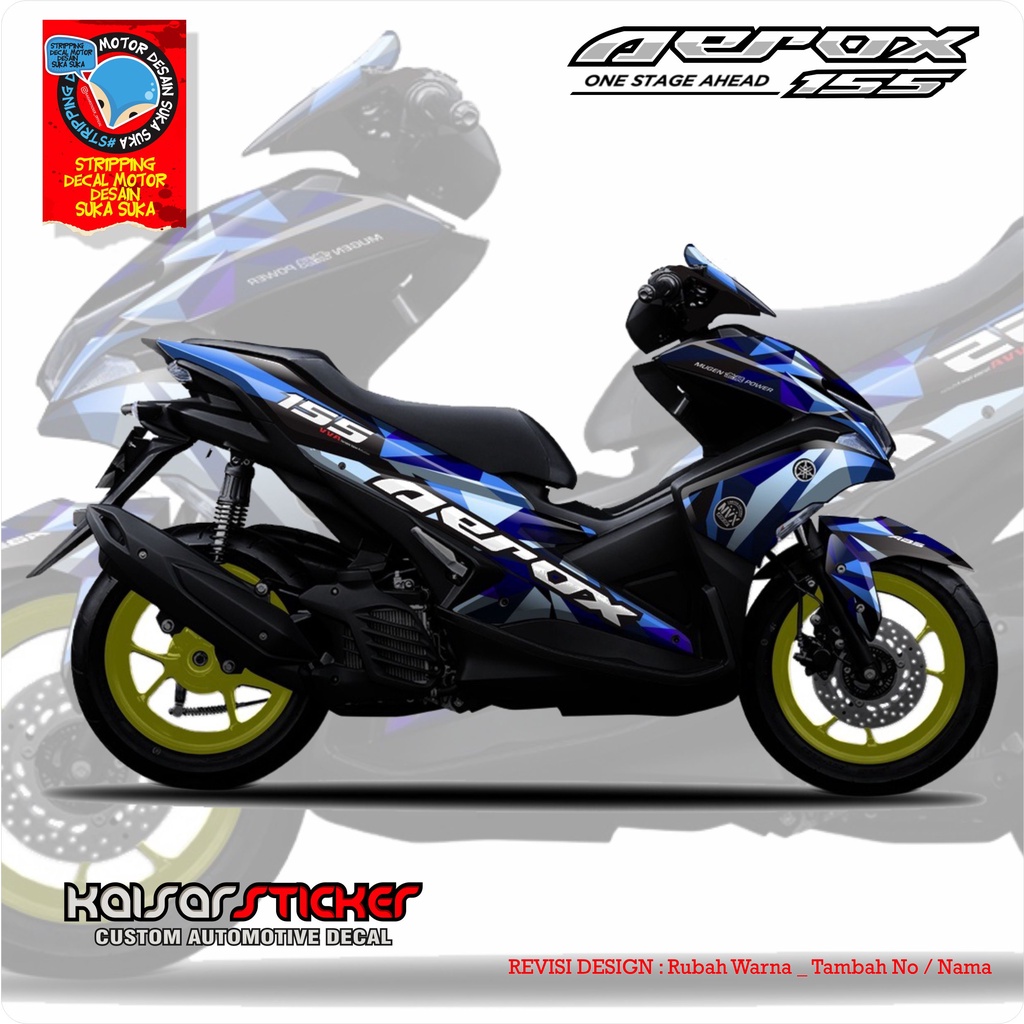 STICKER DECAL MOTOR AEROX 155 FULL BODY CAMUFLASE BIRU NEW