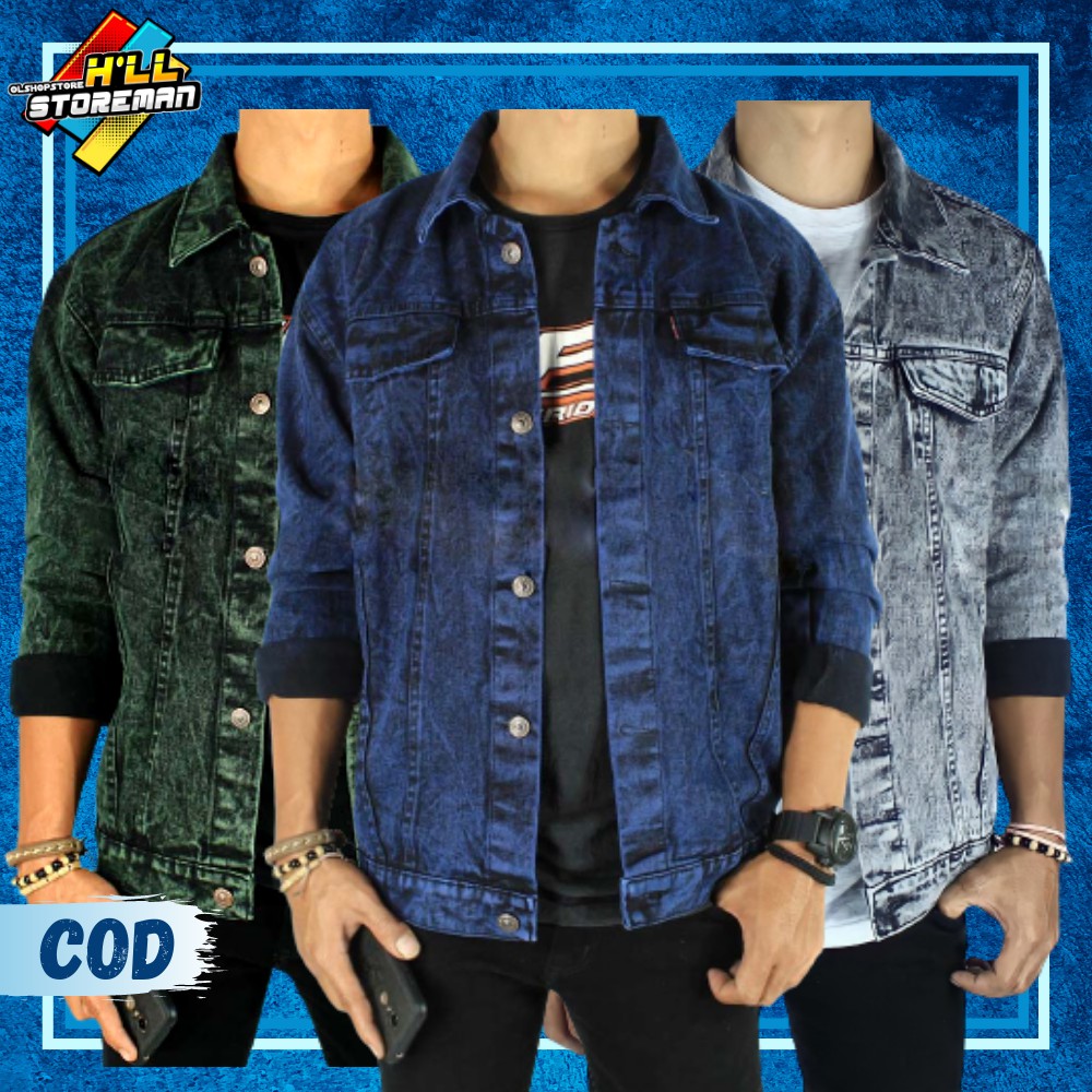 Jaket Jeans Sandwash Pria Jacket Jaket levis cowo Jaket Denim Pria Premium Murah Berkualitas Terbaru