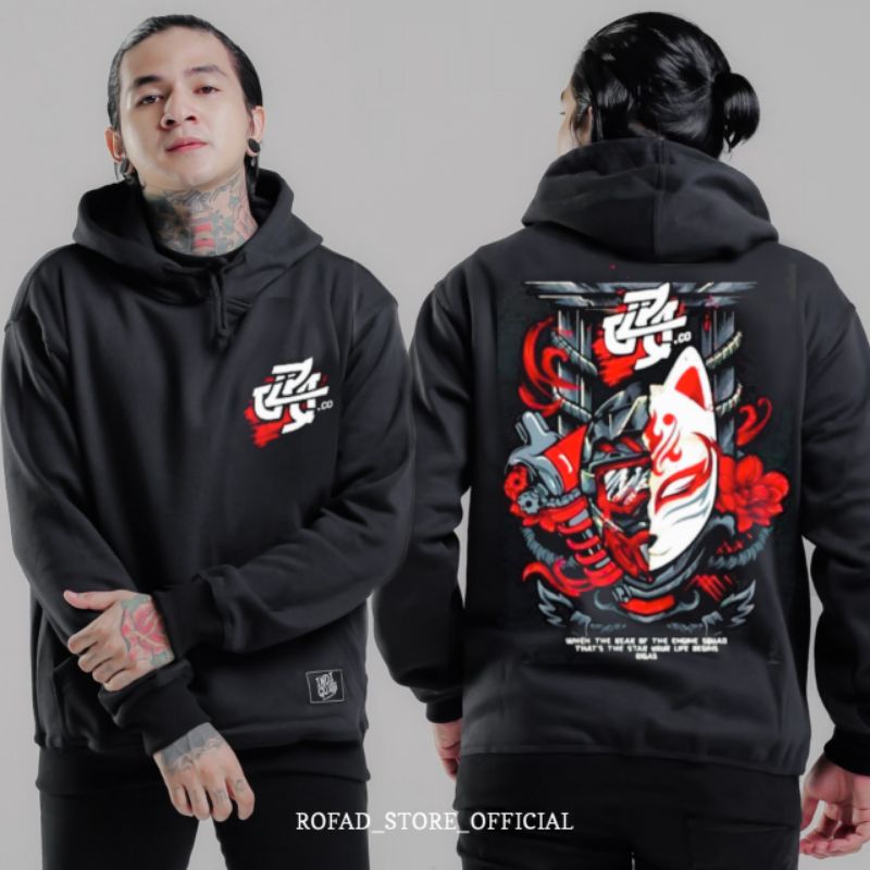TERMURAH !! COD Jaket Sweater Hoodie Pria Distro wadezigOriginal Big Size Jumbo M - XXL Hodie Sunmori Prostreet Touring Cowok Cowo Laki Laki Keren Herex Rider Gambar Switer Jepang Hitam Tebal Terbaru Motor