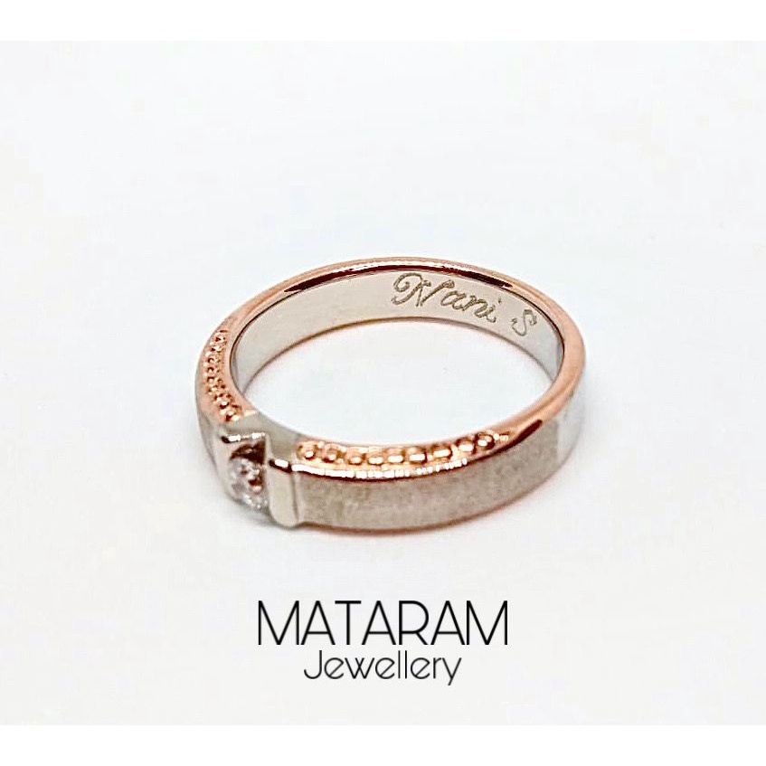 Cincin Kawin Banjar Palladium Kadar 10% - Bebas Request Model Cincin Custom By Mataram Jewellery - F