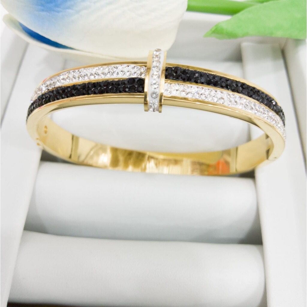 Gelang Bangle Titanium Asli Anti Karat Wanita Ori / Gelang Titanium / Gelang Titanium Korea Import