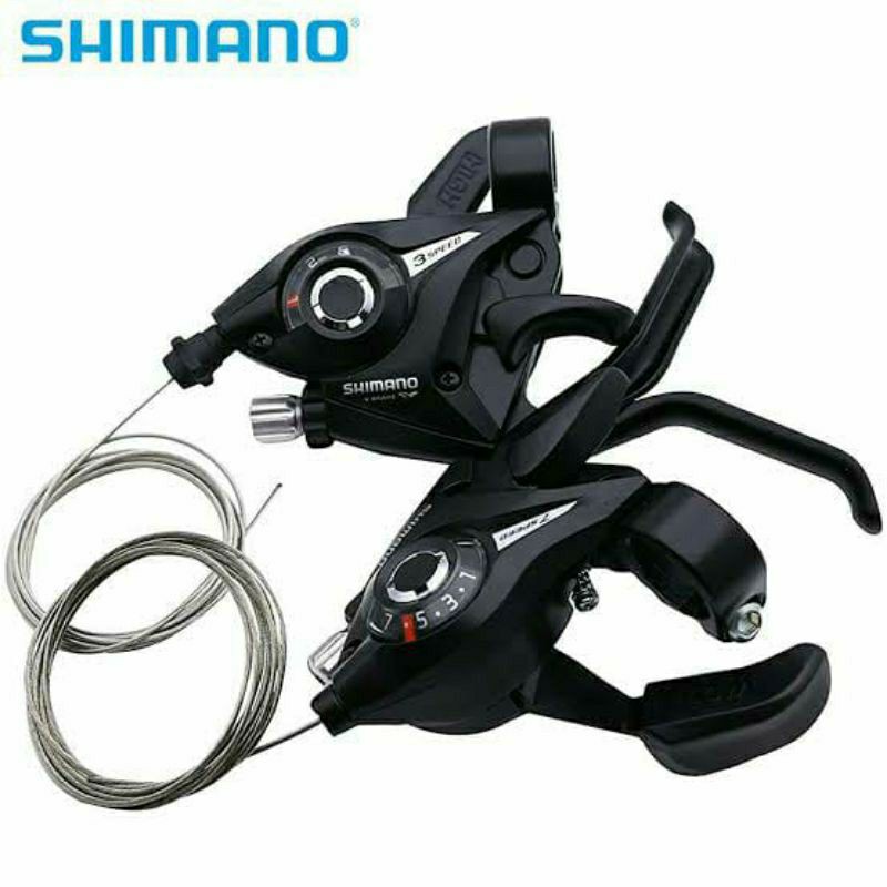 Shifter sepeda Hydraulic Shimano 7 & 8 speed Tuas pemindah gigi+Handle Rem 1 SET