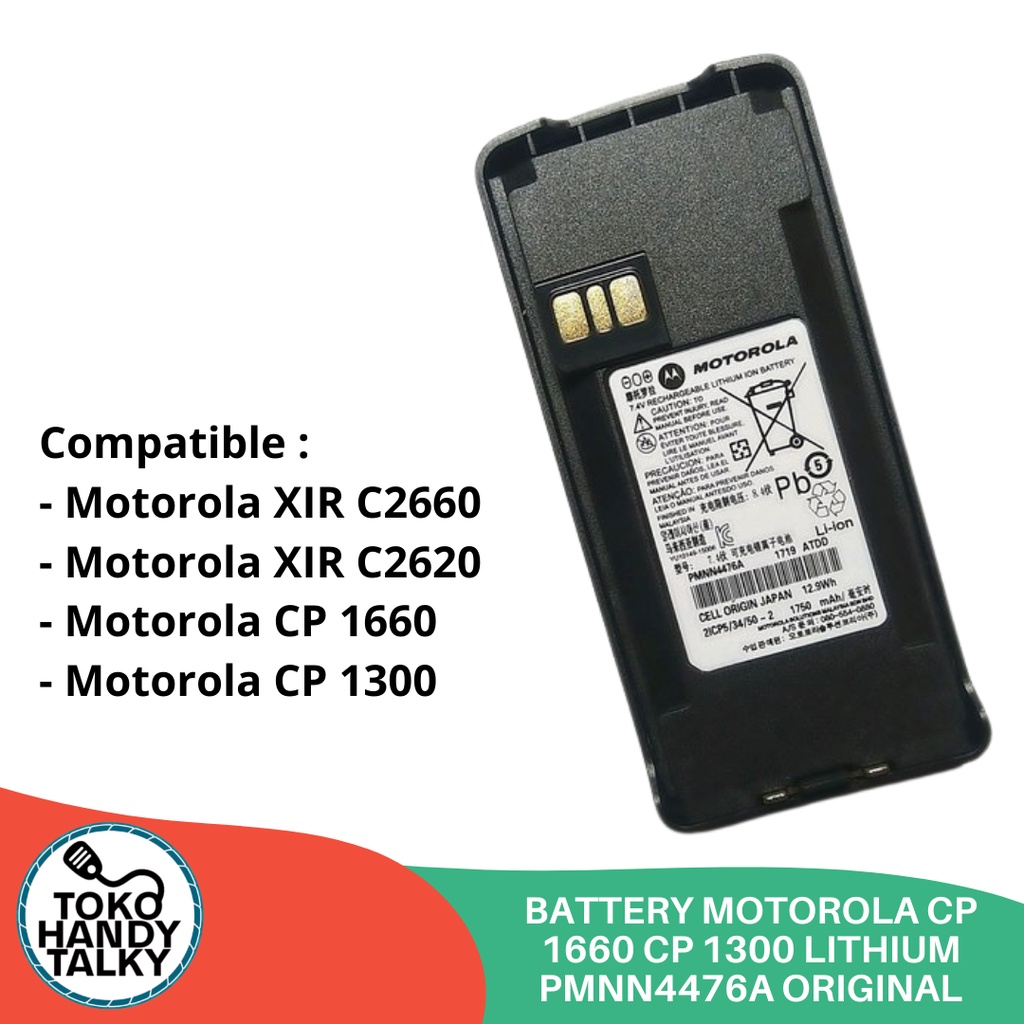 BATTERY HANDY TALKY MOTOROLA CP 1660 CP 1300 LITHIUM PMNN4476A ORIGINAL NEW