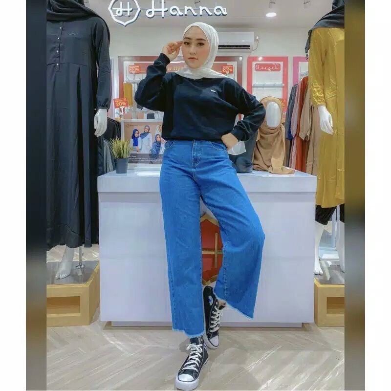 BF CELANA KULOT JUMBO JEANS RAWIS//BAWAHAN