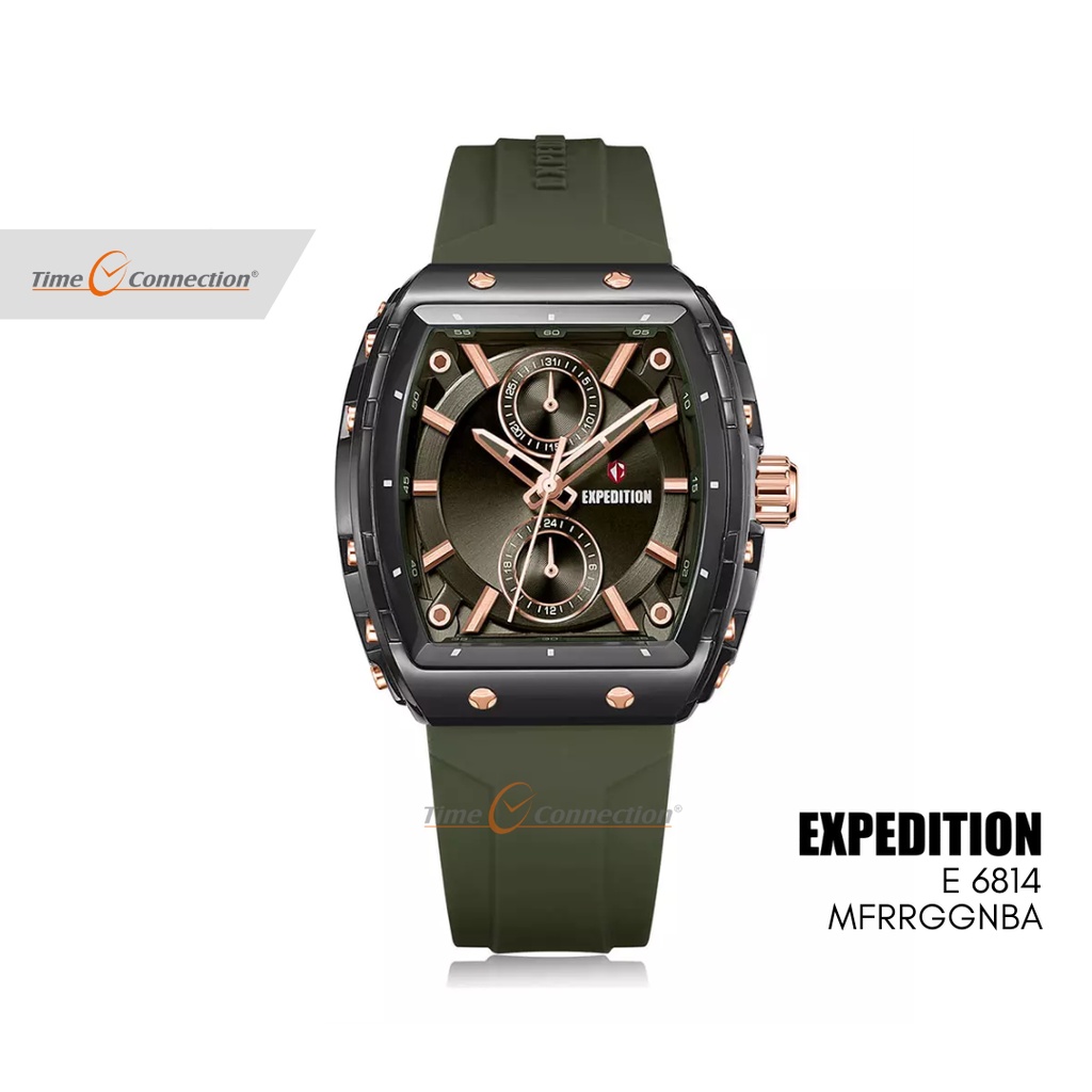 Expedition E 6814 MFRRGGNBA Hijau Original / Jam Tangan Wanita Pria Karet / Army Green Rubber MF RRG