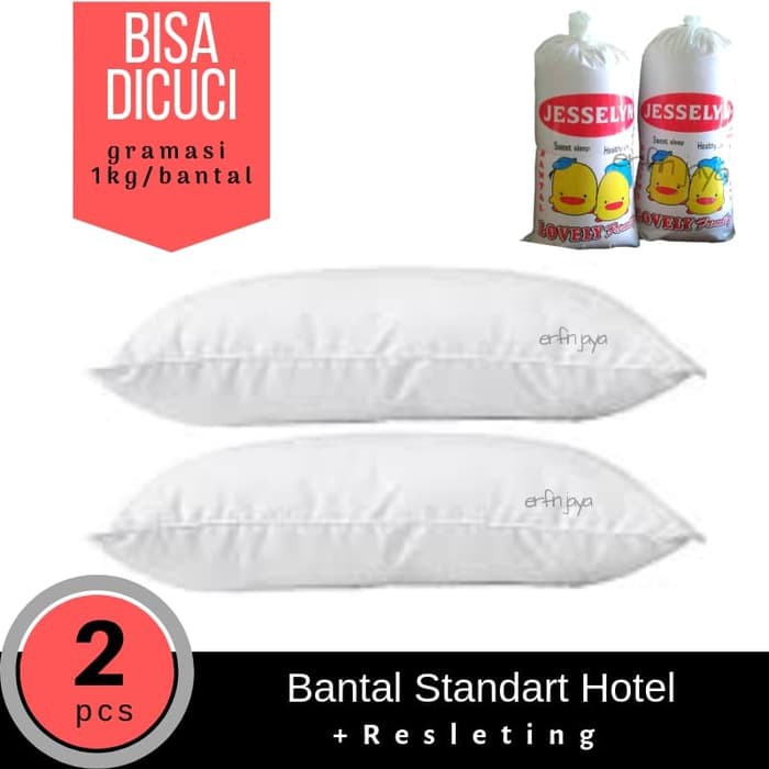 set 2pc Bantal tidur / bantal dewasa / bantal hotel / dacron silicon Jesselyn