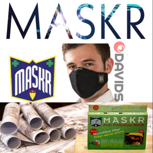 Masker kain 3 lapis ply motor anti virus carbon maskr short