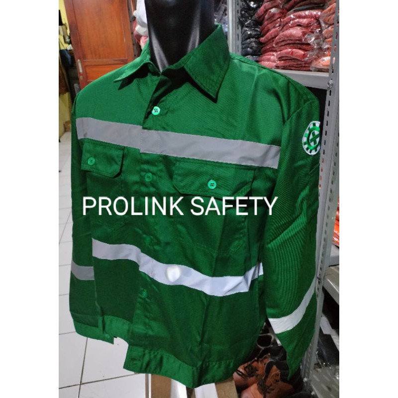 SERAGAM SAFETY HIJAU KANCING DOBLE SCOTLIGT 4CM