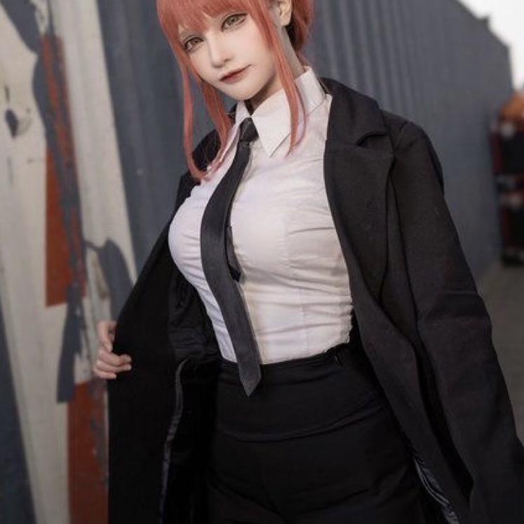 LANGSUNG ATC.. 【Rollenz】Makima Chainsaw Man Costume Cosplay HQ Fullset Wig Anime Kostum Blazer Coat