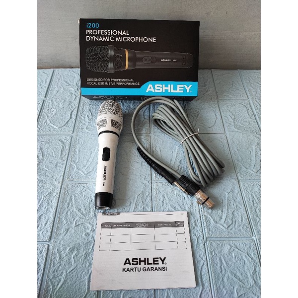 Mic Dynamic Kabel Ashley i200 i 200 Original Mik Vokal Kabel i-200 Ashley Microphone Wire Cable ASLI