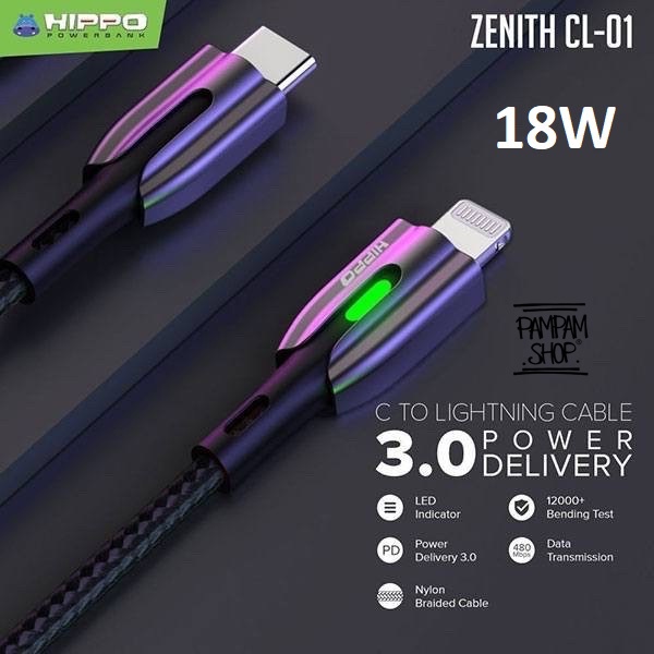 Hippo Zenith CL-01 Kabel Data TYPE C TO LIGHTNING 18W for Iphone X XS Max XR 11 Pro 12 Ip Cable