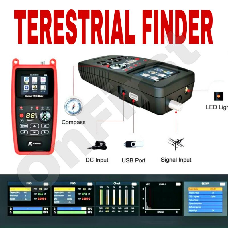 Evinix T2 FINDER DVBC DVB T2 DIGITAL SIGNAL METER TERESTRIAL FINDER