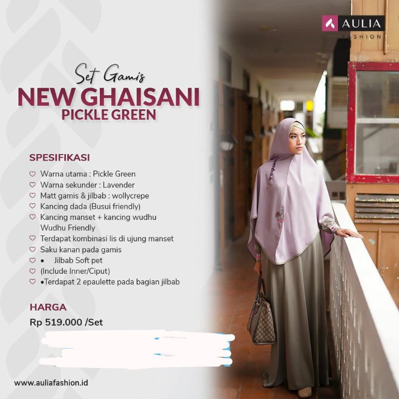 AULIA SET GAMIS NEW GHAISANI PICKLE GREEN