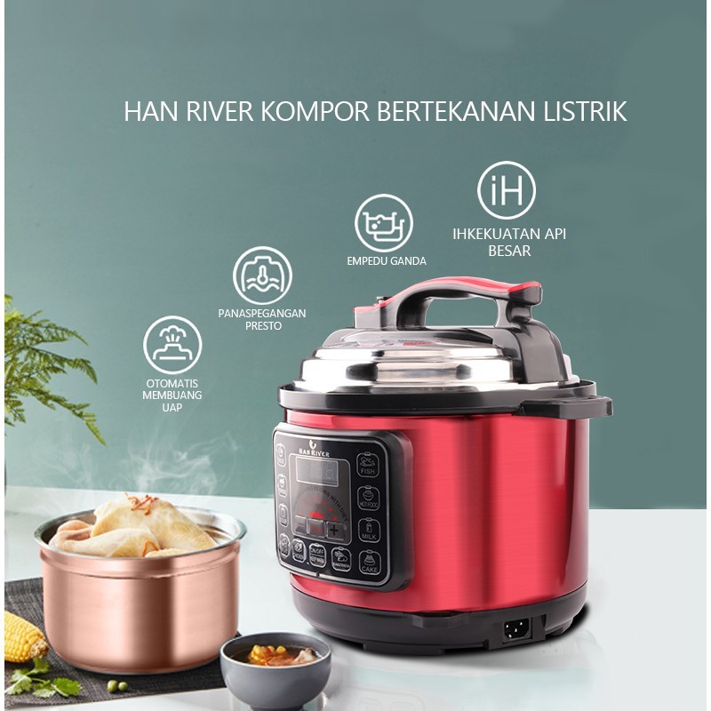 HAN RIVER Rice Cooker 2L HREPC01RD / Penanak Nasi Han River / Pressure Cooker Han River