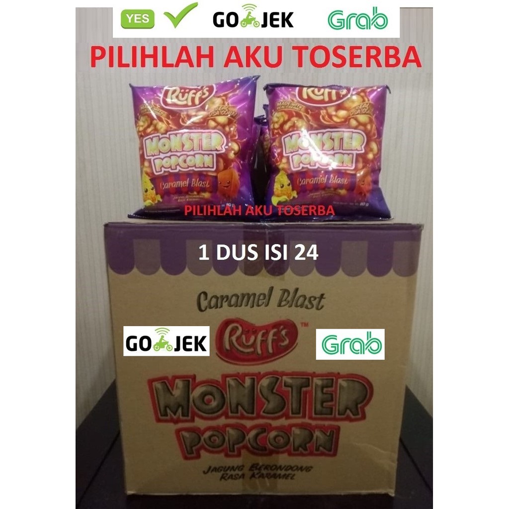 Popcorn Caramel Blast Ruff's Ruffs Monster Popcorn 80 gr - (1 DUS ISI 24) KHUSUS GRAB/GOSEND/SHOPEE