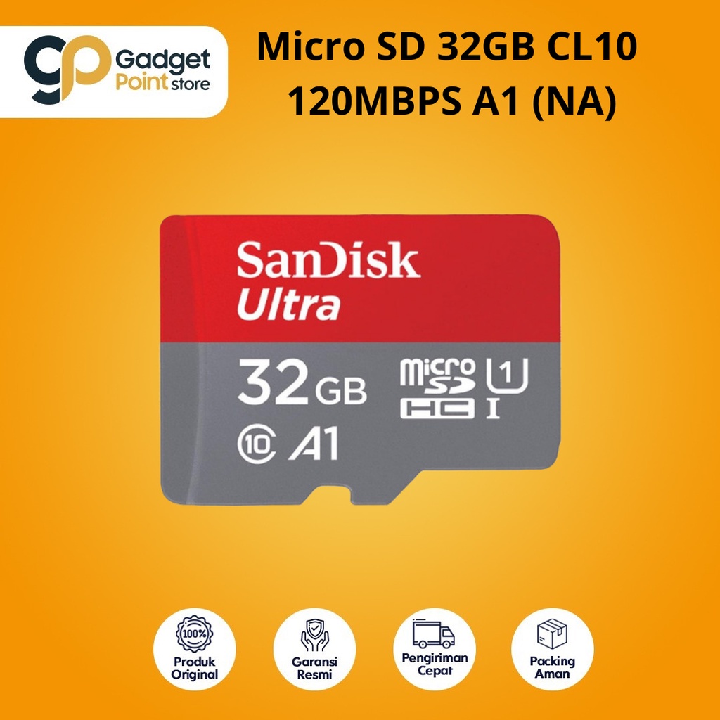 Memory 32gb | MicroSD 32 GB | Micro SD 32GB CL10 speed Up to 120MBPS A1 (NA) - Original Garansi Resmi