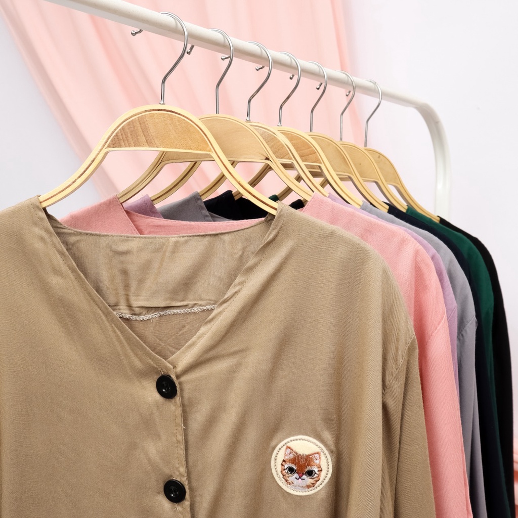 SET TUNIK KOREA MOTIF YOUNHA/ONE SET DAILY BUSUI TUNIK WANITA/KANCING FUL KANCING/LONG TUNIK WANITA