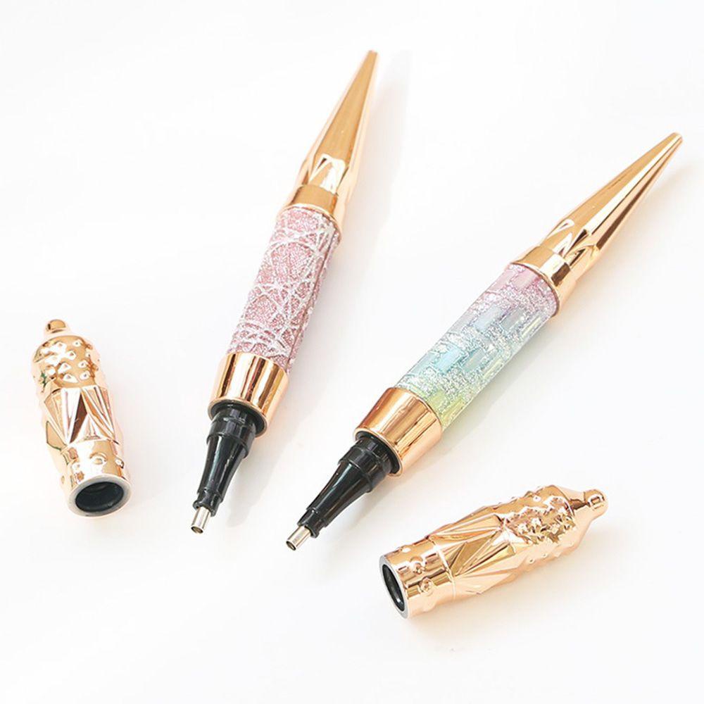 Mxbeauty Dual-ended Nail Drill Pen DIY Tahan Lama Cross Stitch Jahit Aksesoris Berlian Imitasi Studs Picker Nail Dotting Pen Manicure Tool