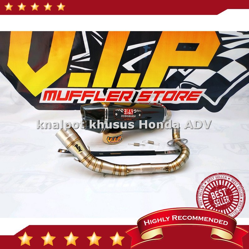 Sale Knalpot Racing YOSHIMURA R77 Double Hole Carbon HONDA ADV 150 Full Stainless