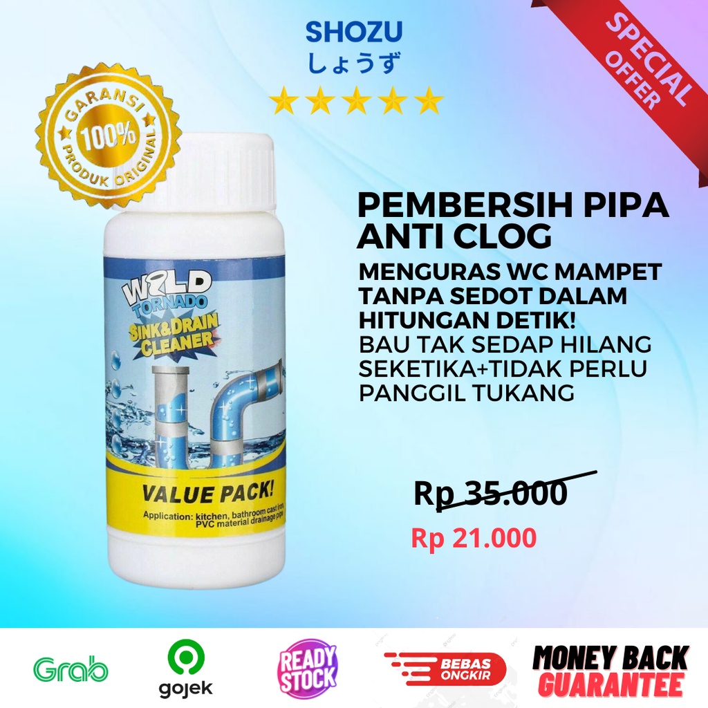 WILD TORNADO Pembersih Pipa Toilet Tersumbat/Anti Mampet Wastafel/Pembersih Pipa Saluran Air