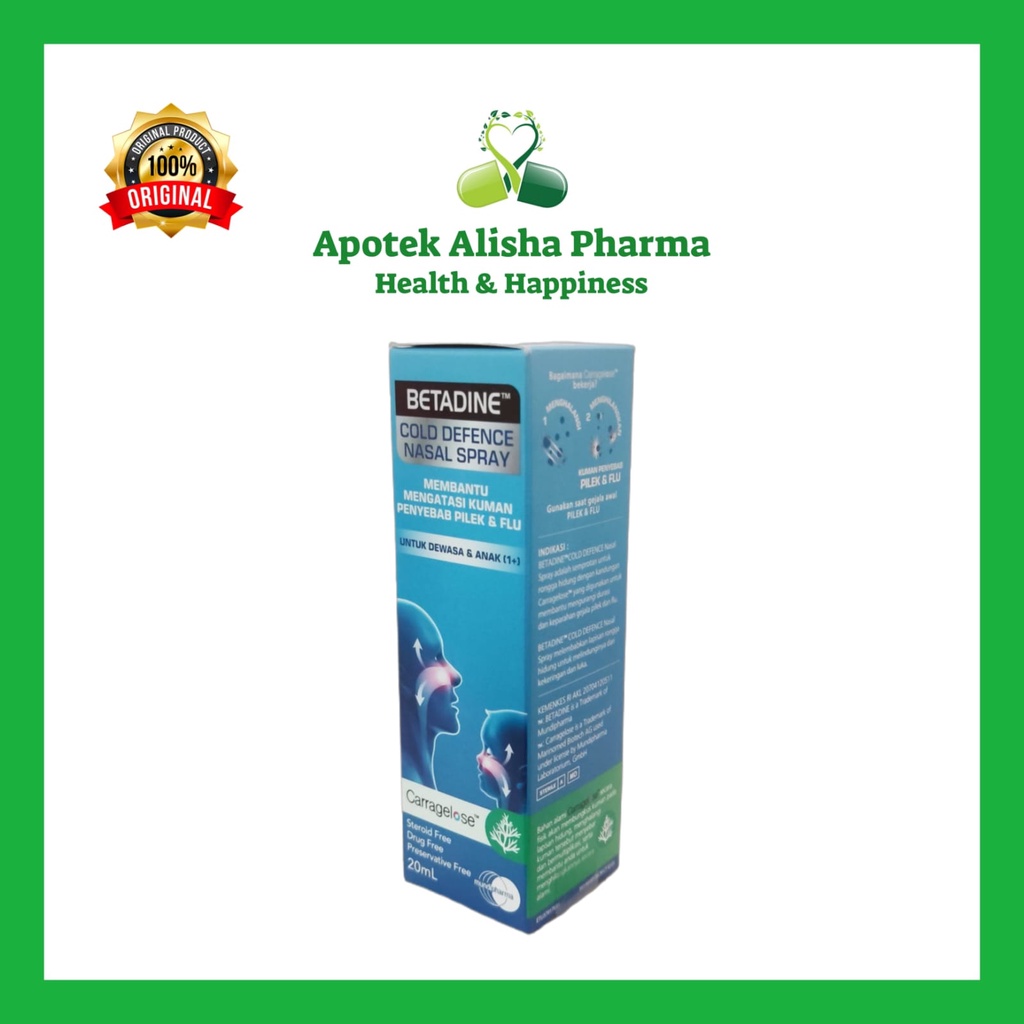 BETADINE Cold Defence Nasal Spray - Betadine Semprot Hidung/Alergi/Hidung Meler/Ingusan/Pilek/Flu/Rhinitis/Polip