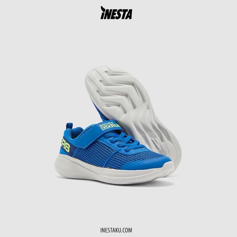 SKECHERS GO RUN FAST KIDS “BLUE/LIME” ORIGINAL (BNIB)