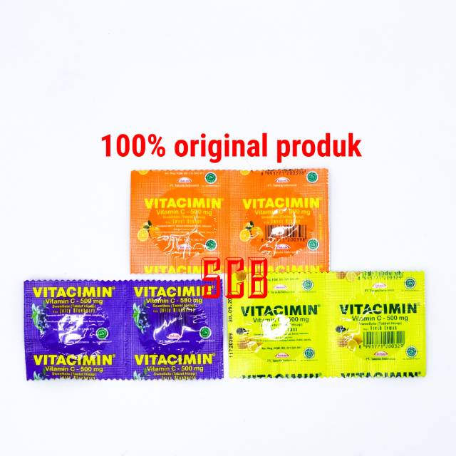 Vitacimin Vitamin C 500 mg - Tablet Hisap ( Harga per strip Isi 2 tablet)
