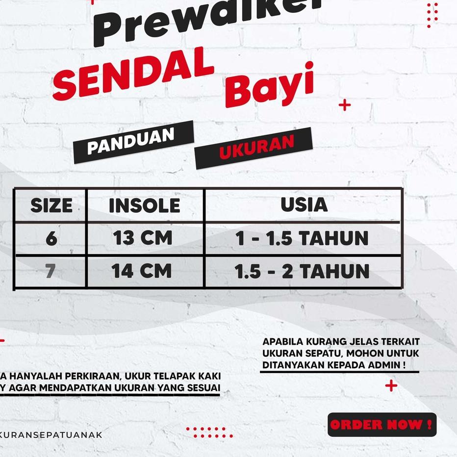 Terbaru.. Sandal Bayi Prewalker Anak Laki Laki Perempuan Umur 0 - 12 Bulan Sandal Prewalker Bayi Cow