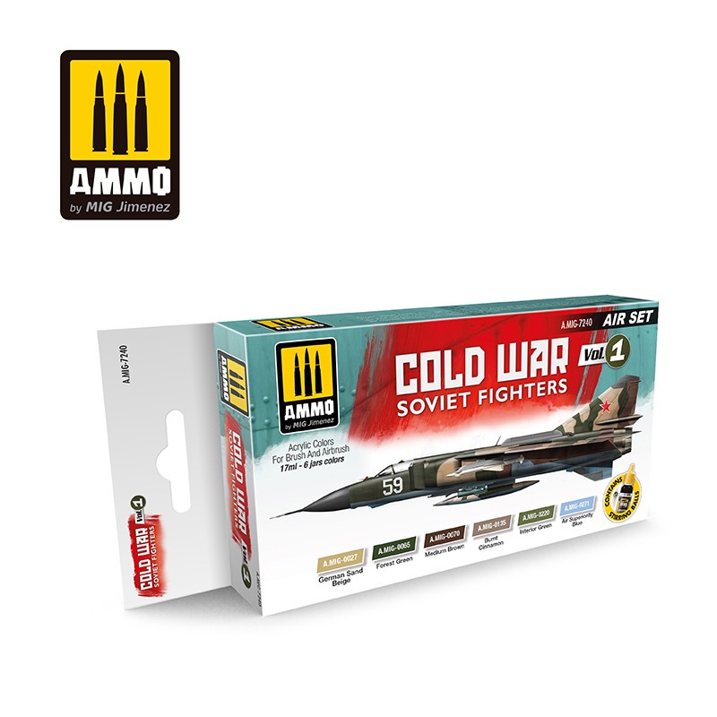 

AMIG7240 : COLD WAR VOL.1 SOVIET FIGHTERS SET - Ammo Mig ( 6 btl @ 17ml)