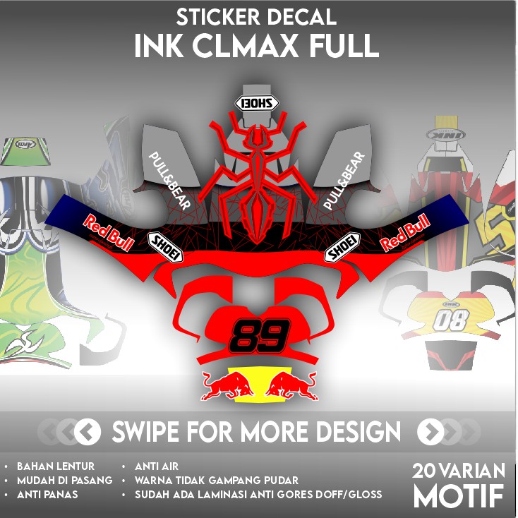 Sticker Decal Helm INK CLMAX Part 1| Decal sticker | Decal helm