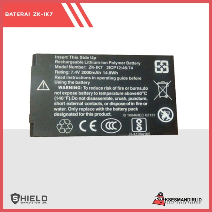

Premium Lithium Battery Zk-Ik7 Untk Mesin Absensi Fingerprint X401 X601 X302S