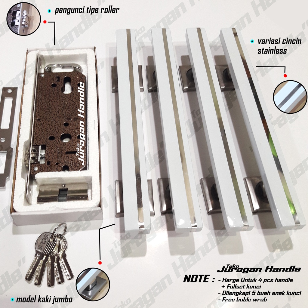 satu set handle pintu rumah 33 cm 45 cm gagang pintu minimalis tarikan pegangan pintu dan body pelor kunci pintu rumah