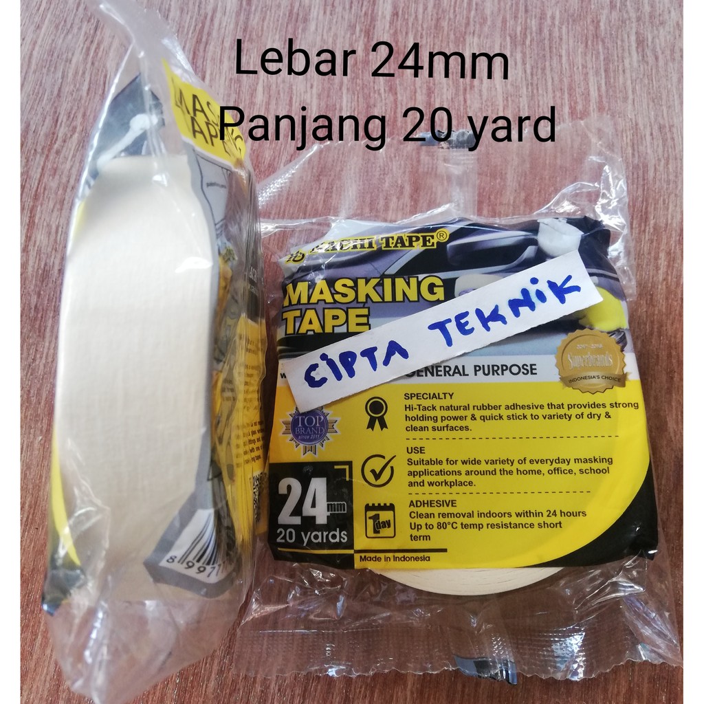 

Lakban kertas Nachi 24 mm x 20 yard Masking tape nachi 24mm