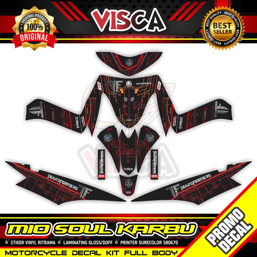 Stiker Mio Soul Karbu Full Body Decal Mio Soul Transformer