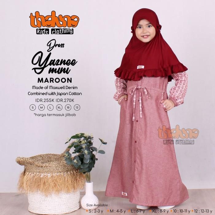 Set Baju Gamis Anak Perempuan Muslim Dress Yaznee Mini Thaluna
