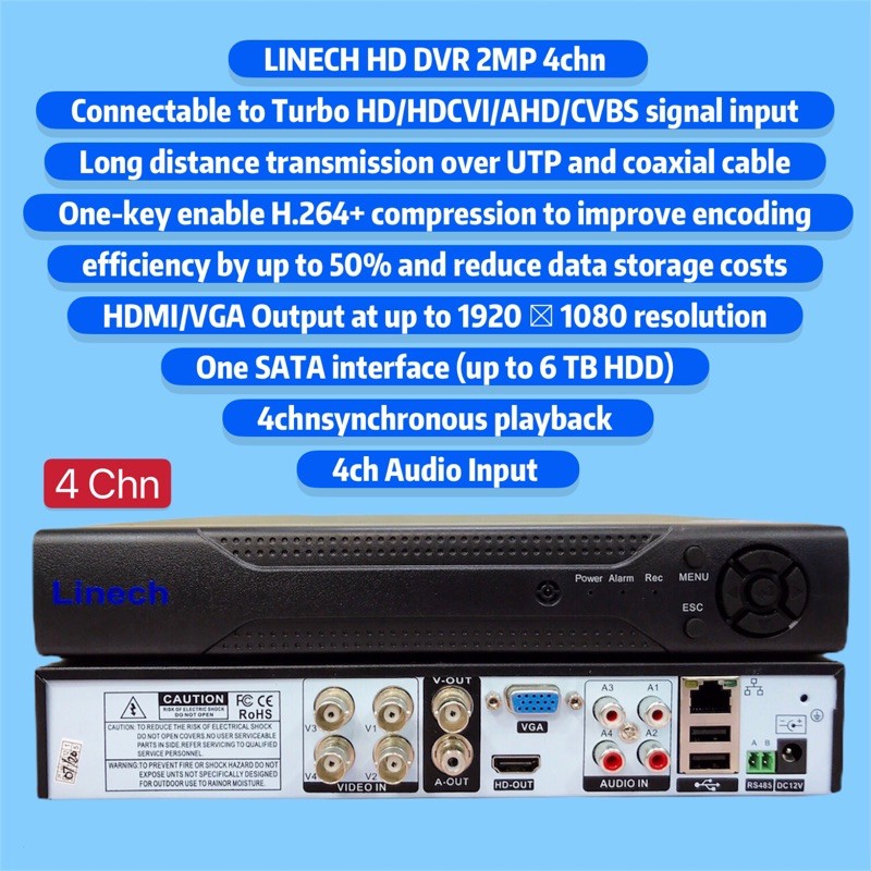 Paket Cctv 4 kamera linech 2mp