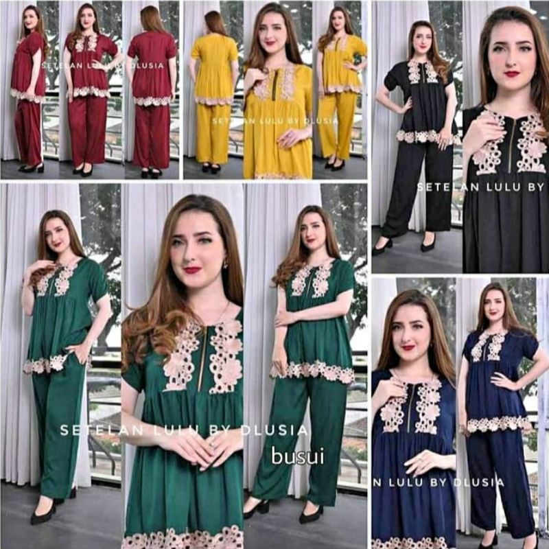 Daster arab celana/ Setelan renda cp lulu