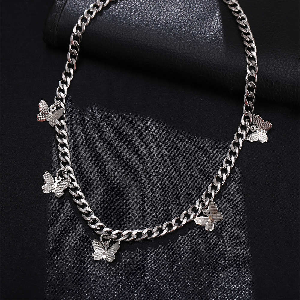 YEEZII Fashion Korean Butterfly Necklace Simple Temperament Clavicle Chain Jewelry Gift