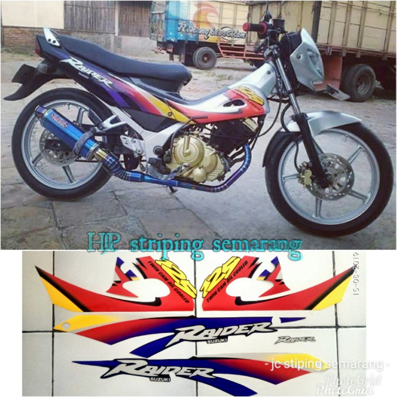 Striping Suzuki Raider 125 silver