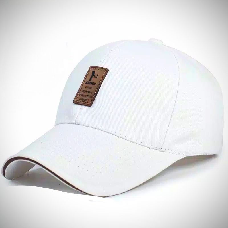 Topi Baseball Pria / Wanita Golf Logo Ediko Sport Fashion ~Putih