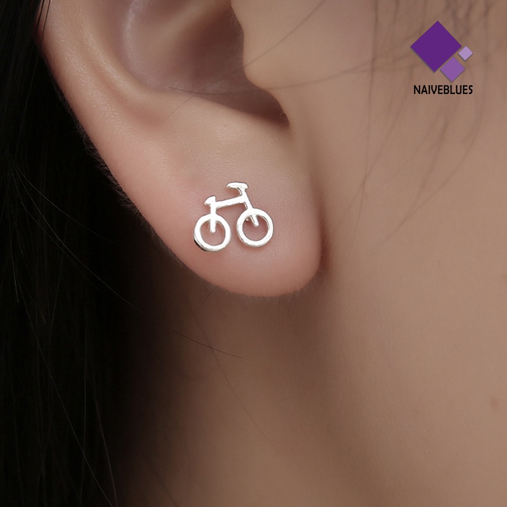 Anting Stud Desain Sepeda Lucu Untuk Wanita