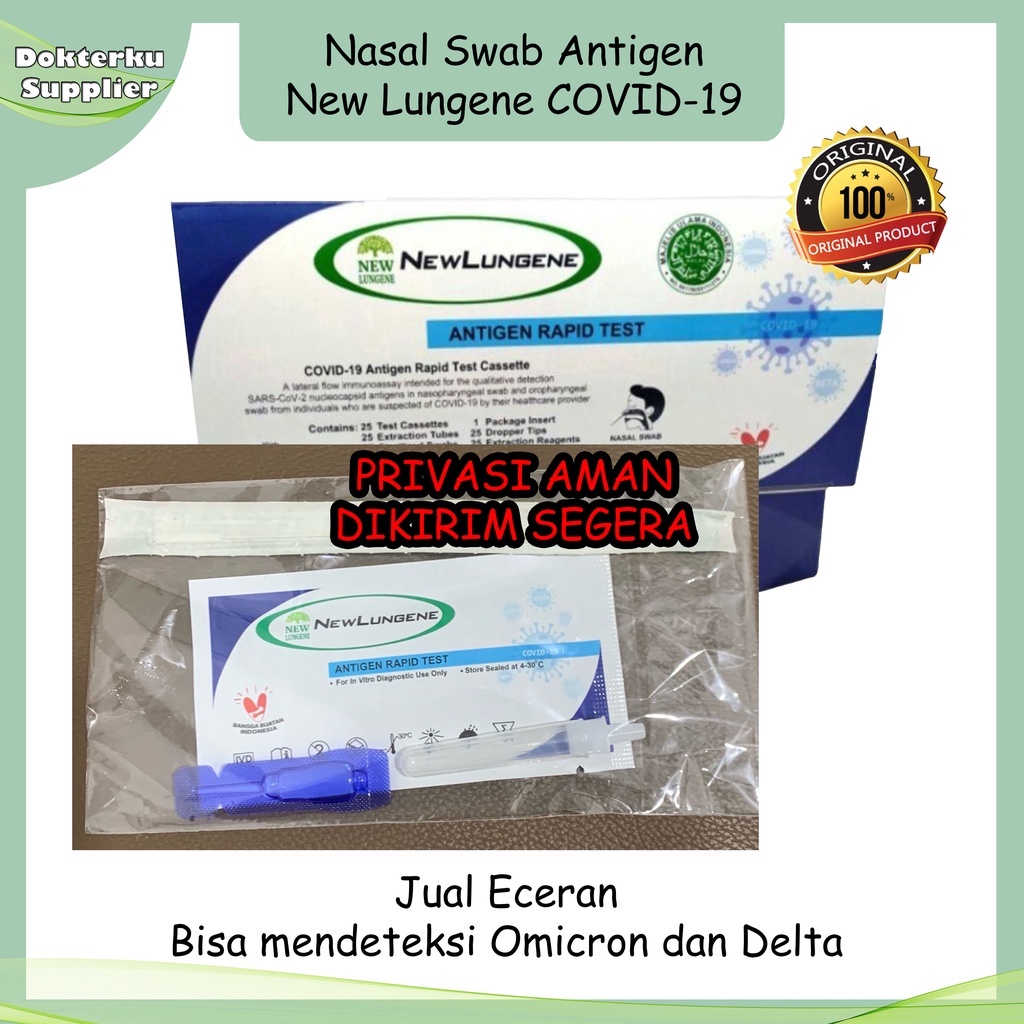 Alat test Antigen New Lungene Nasal Swab Kemenkes ORIGINAL ( HARGA ECERAN )