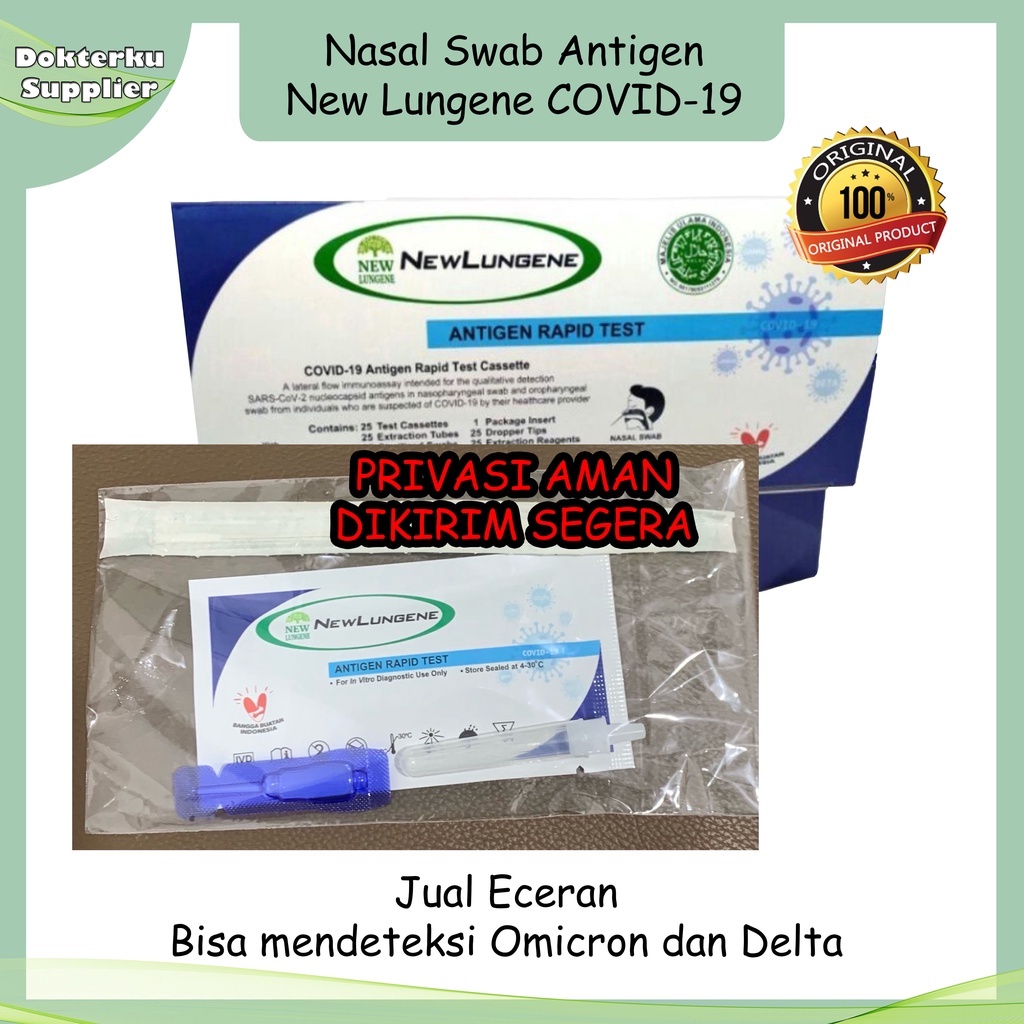 Jual Alat Test Antigen New Lungene Nasal Swab Kemenkes Original Harga Eceran Shopee Indonesia