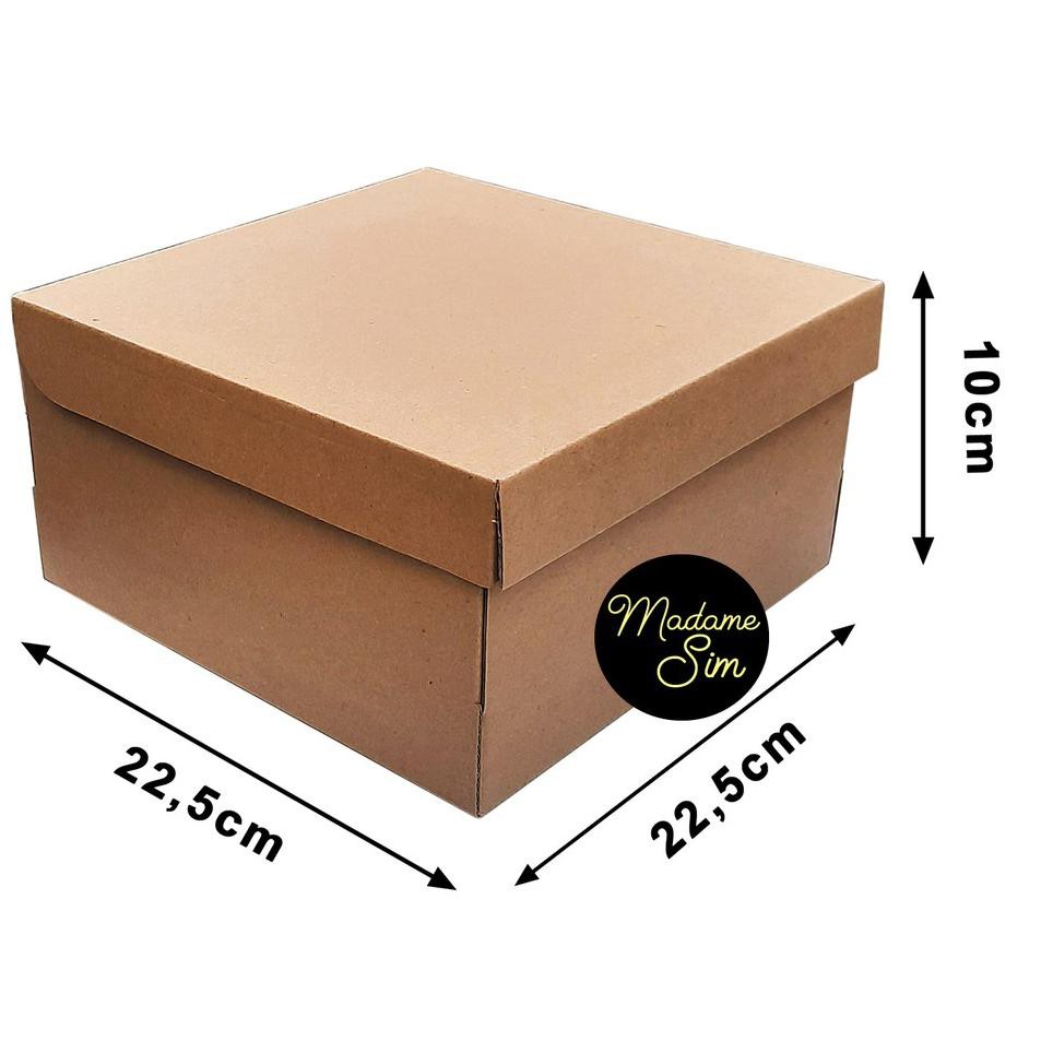 

SALEE! KOTAK KUE - CAKE BOX 22 x 22 x 10 CM - COKLAT (ISI 10 PCS)