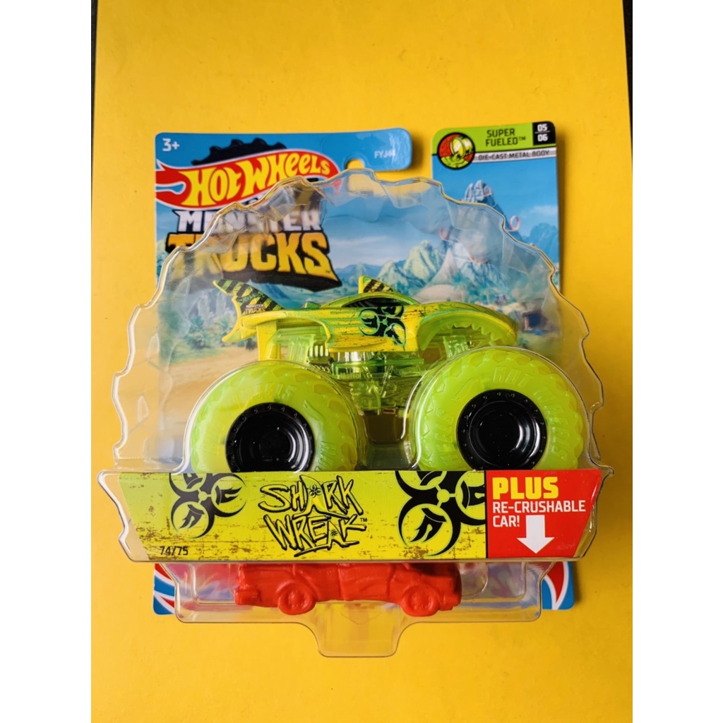 HOTWHEELS HOT WHEELS MONSTER TRUCKS TRUCK TIGER SHARK HIJAU HIU DIECAST MINIATUR MOBIL MAINAN MOBILA